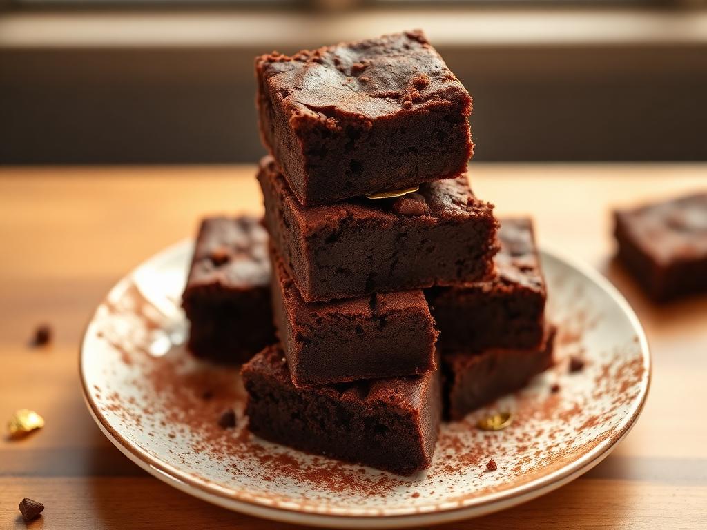 Stack of chocolate brownies